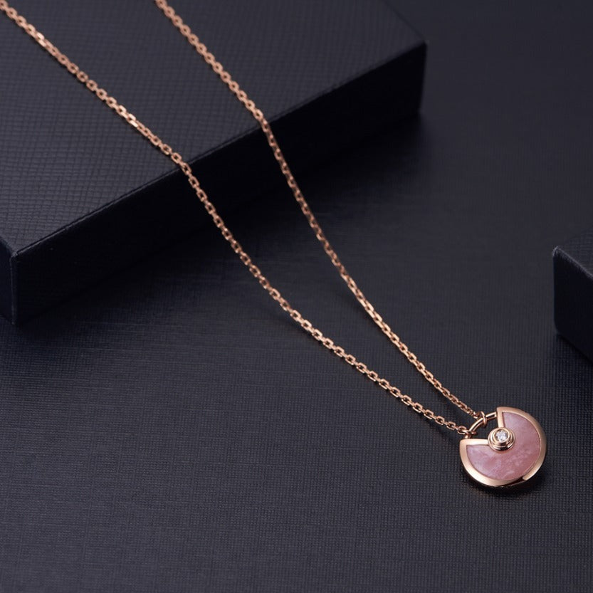[BloomBling]AMULETTE ROSE GOLD PINK MOP NECKLACE