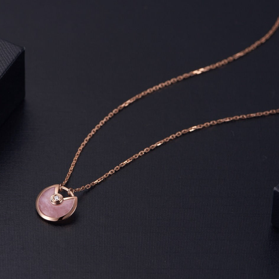 [BloomBling]AMULETTE ROSE GOLD PINK MOP NECKLACE