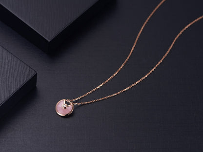 [BloomBling]AMULETTE ROSE GOLD PINK MOP NECKLACE