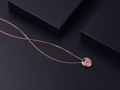 [BloomBling]AMULETTE ROSE GOLD PINK MOP NECKLACE