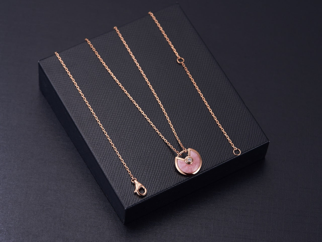 [BloomBling]AMULETTE ROSE GOLD PINK MOP NECKLACE