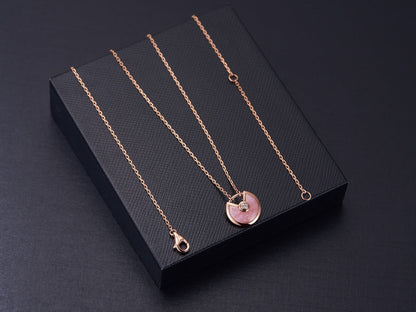 [BloomBling]AMULETTE ROSE GOLD PINK MOP NECKLACE