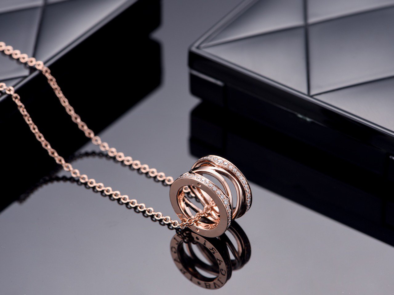 [BloomBling]ZERO 1 PINK GOLD DIAMOND OPEN NECKLACE