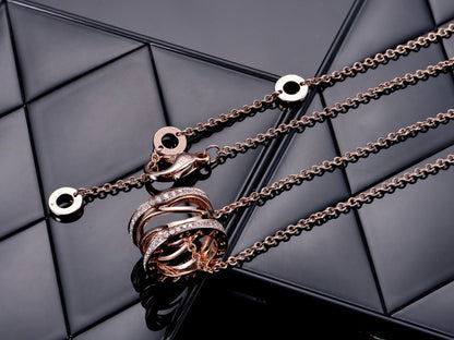 [BloomBling]ZERO 1 PINK GOLD DIAMOND OPEN NECKLACE