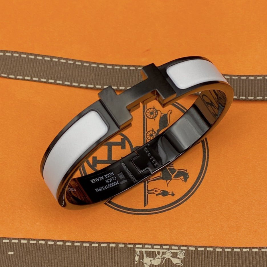 [BloomBling]H BRACELET 12MM BLACK WHITE CERAMIC