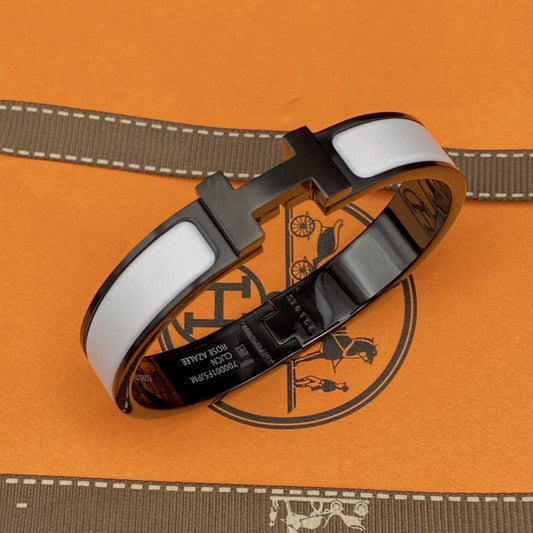 [BloomBling]H BRACELET 12MM BLACK WHITE CERAMIC