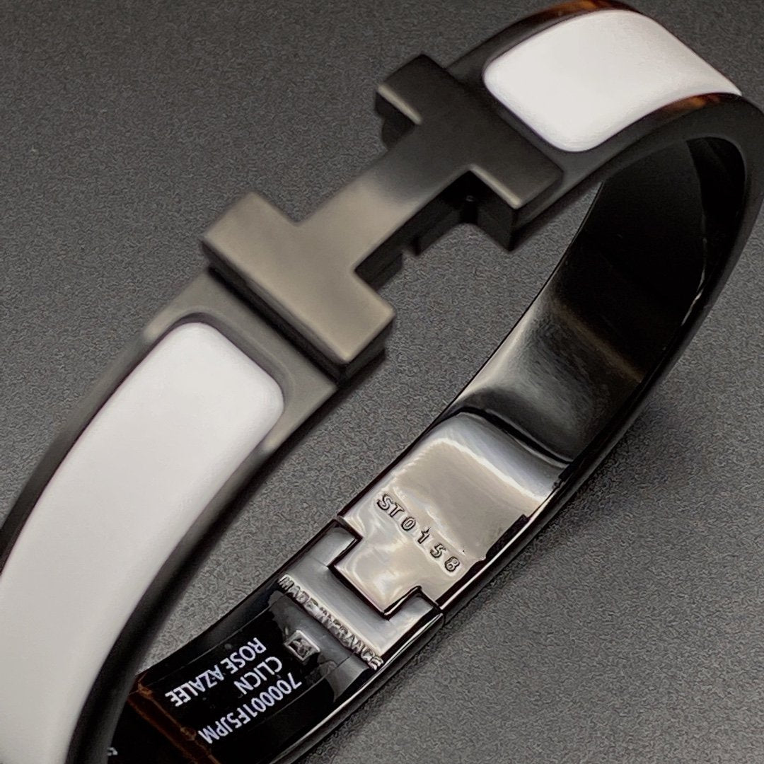 [BloomBling]H BRACELET 12MM BLACK WHITE CERAMIC