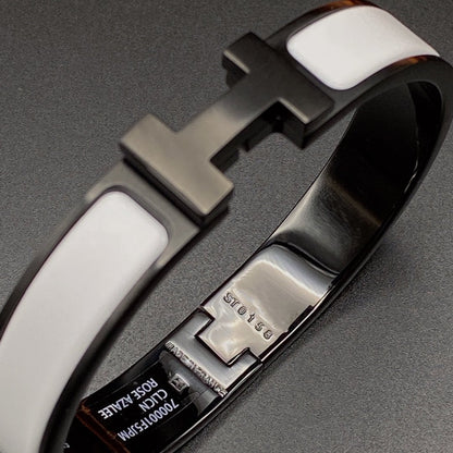[BloomBling]H BRACELET 12MM BLACK WHITE CERAMIC