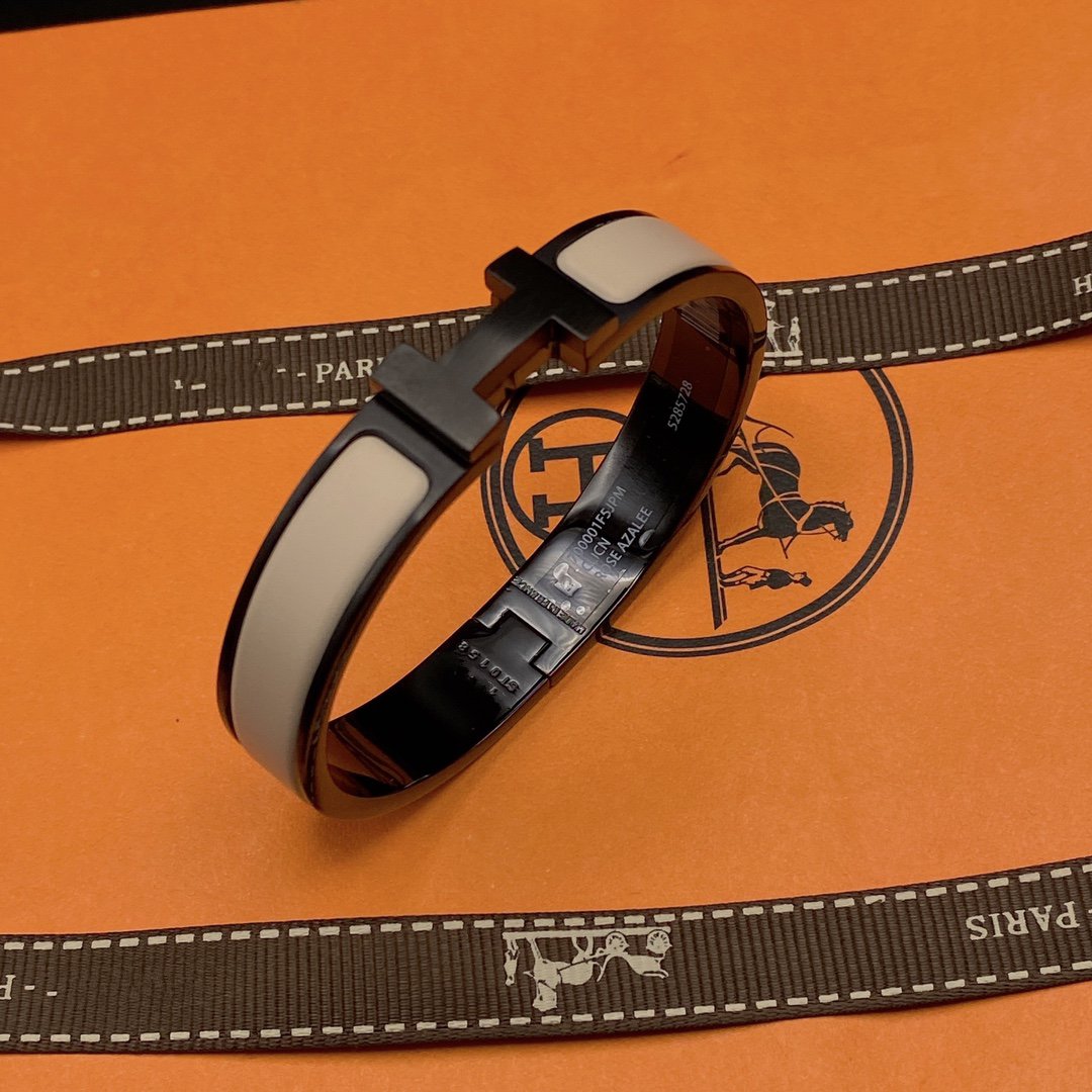 [BloomBling]H BRACELET 12MM BLACK BEIGE CERAMIC
