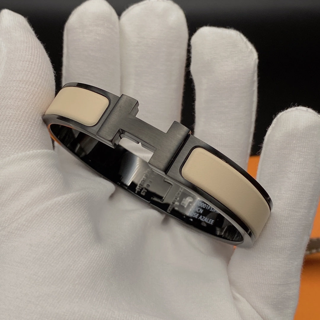 [BloomBling]H BRACELET 12MM BLACK BEIGE CERAMIC