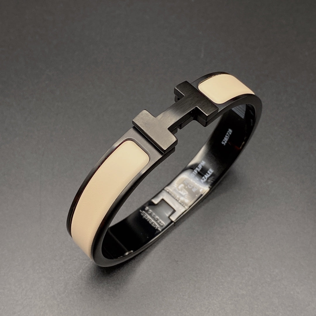 [BloomBling]H BRACELET 12MM BLACK BEIGE CERAMIC