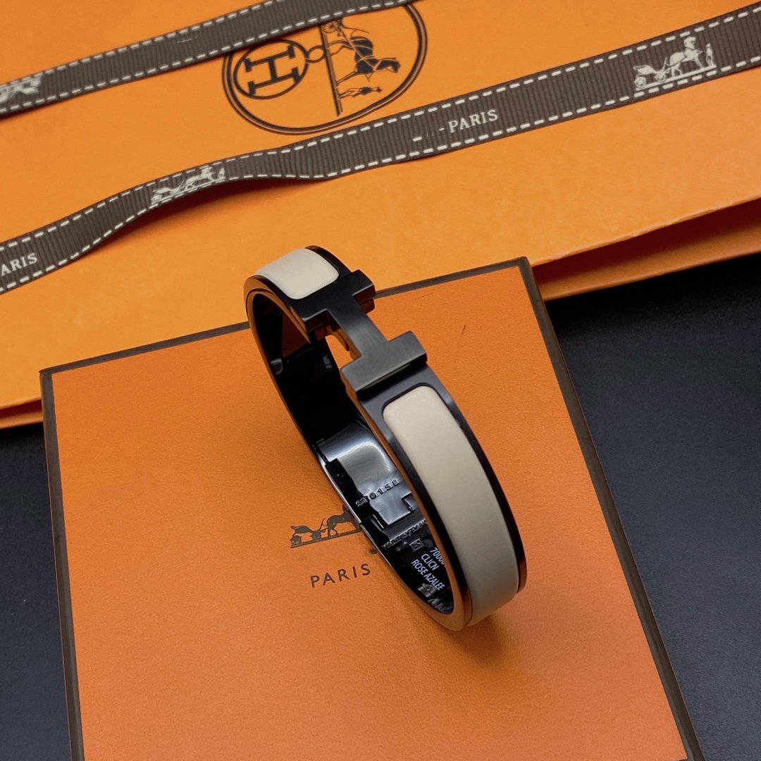 [BloomBling]H BRACELET 12MM BLACK BEIGE CERAMIC