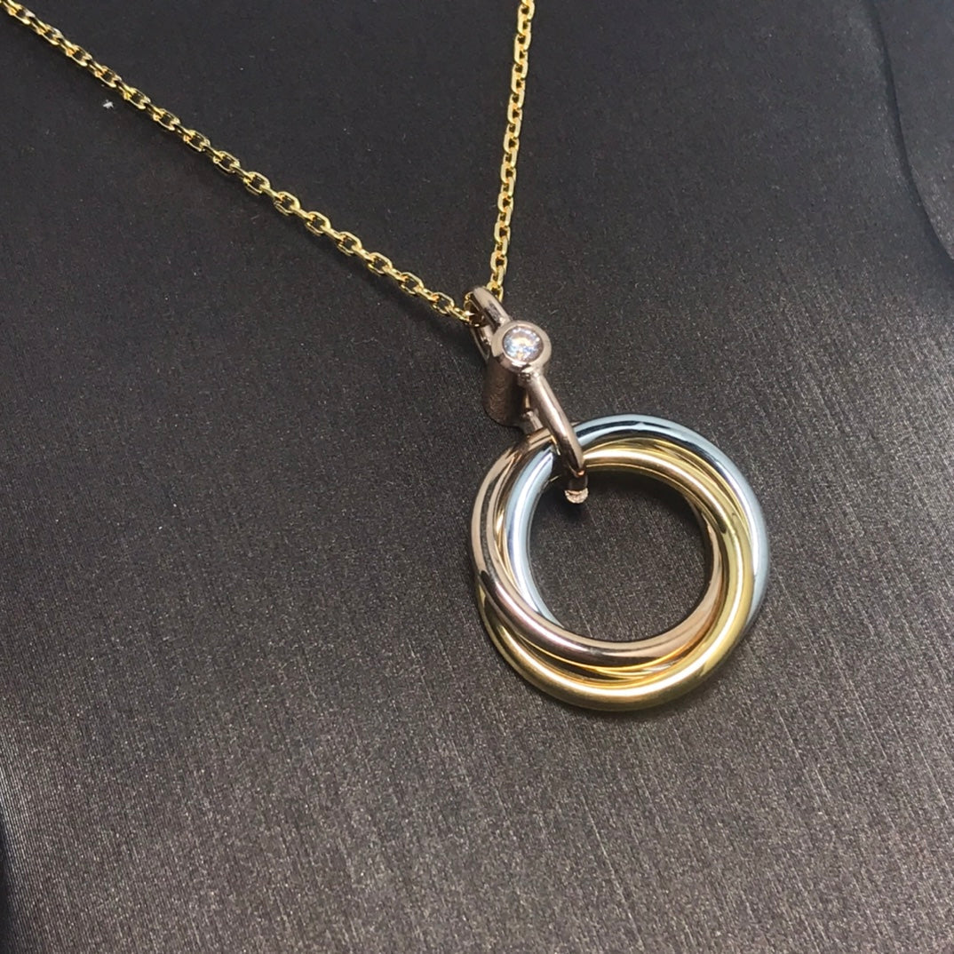 [BloomBling]TRINITY SILVER GOLD PINK GOLD NECKLACE
