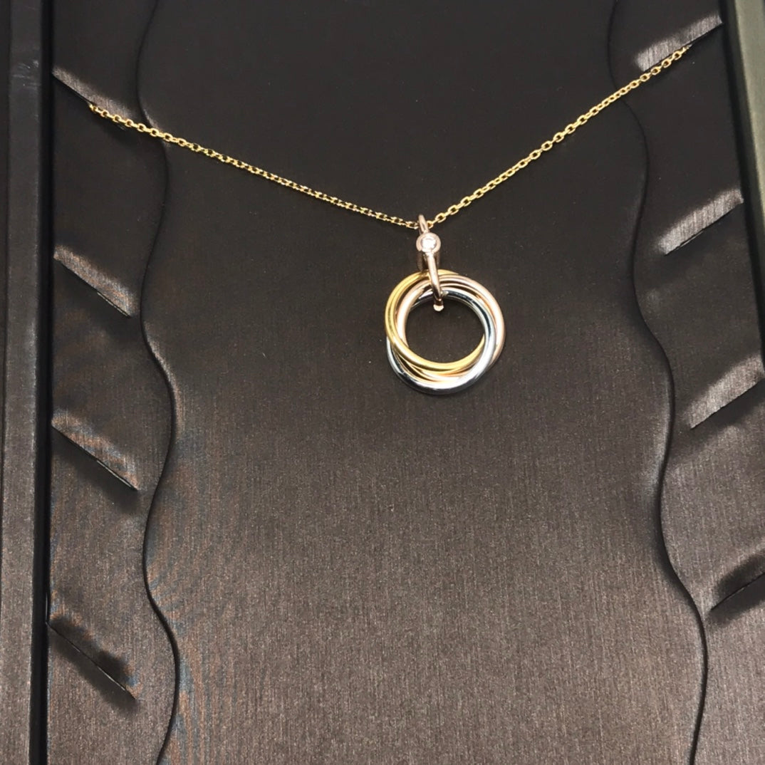 [BloomBling]TRINITY SILVER GOLD PINK GOLD NECKLACE