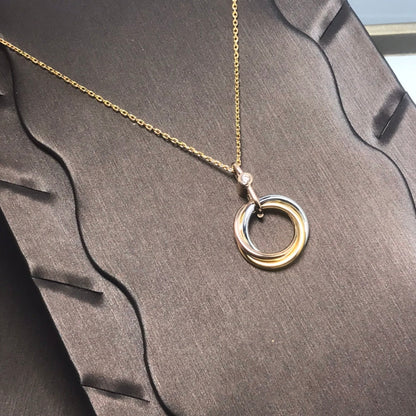 [BloomBling]TRINITY SILVER GOLD PINK GOLD NECKLACE