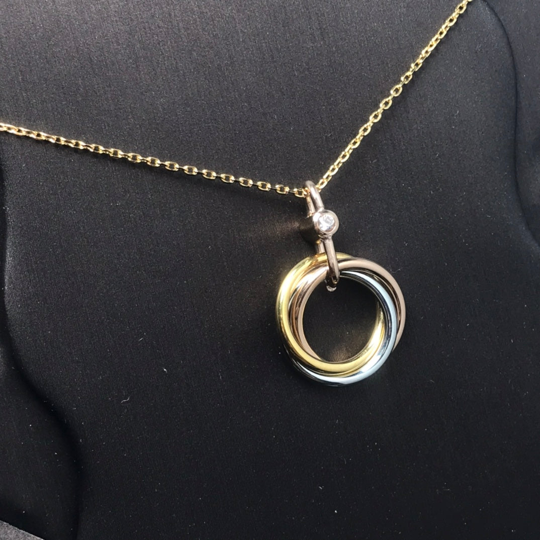 [BloomBling]TRINITY SILVER GOLD PINK GOLD NECKLACE