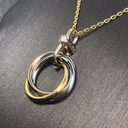 [BloomBling]TRINITY SILVER GOLD PINK GOLD NECKLACE