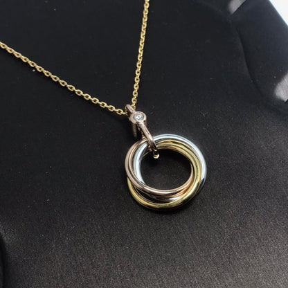 [BloomBling]TRINITY SILVER GOLD PINK GOLD NECKLACE