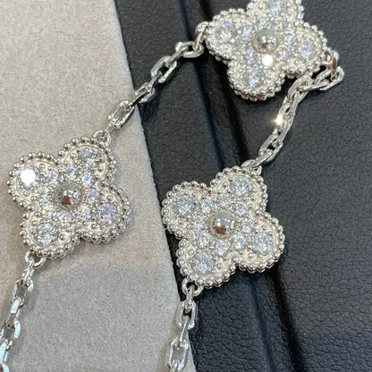[BloomBling]CLOVER 5 MOTIFS  DIAMOND BRACELET SILVER