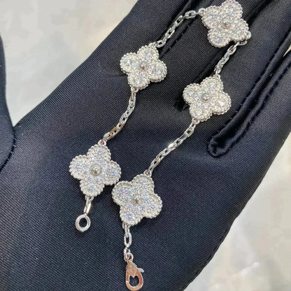 [BloomBling]CLOVER 5 MOTIFS  DIAMOND BRACELET SILVER