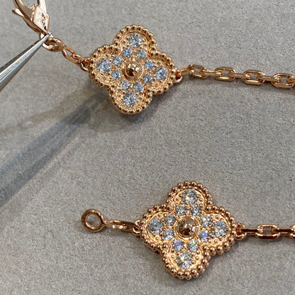 [BloomBling]CLOVER 5 MOTIFS  FULL DIAMOND BRACELET