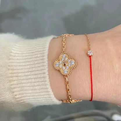 [BloomBling]CLOVER 5 MOTIFS  FULL DIAMOND BRACELET
