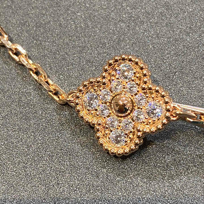 [BloomBling]CLOVER 5 MOTIFS  FULL DIAMOND BRACELET