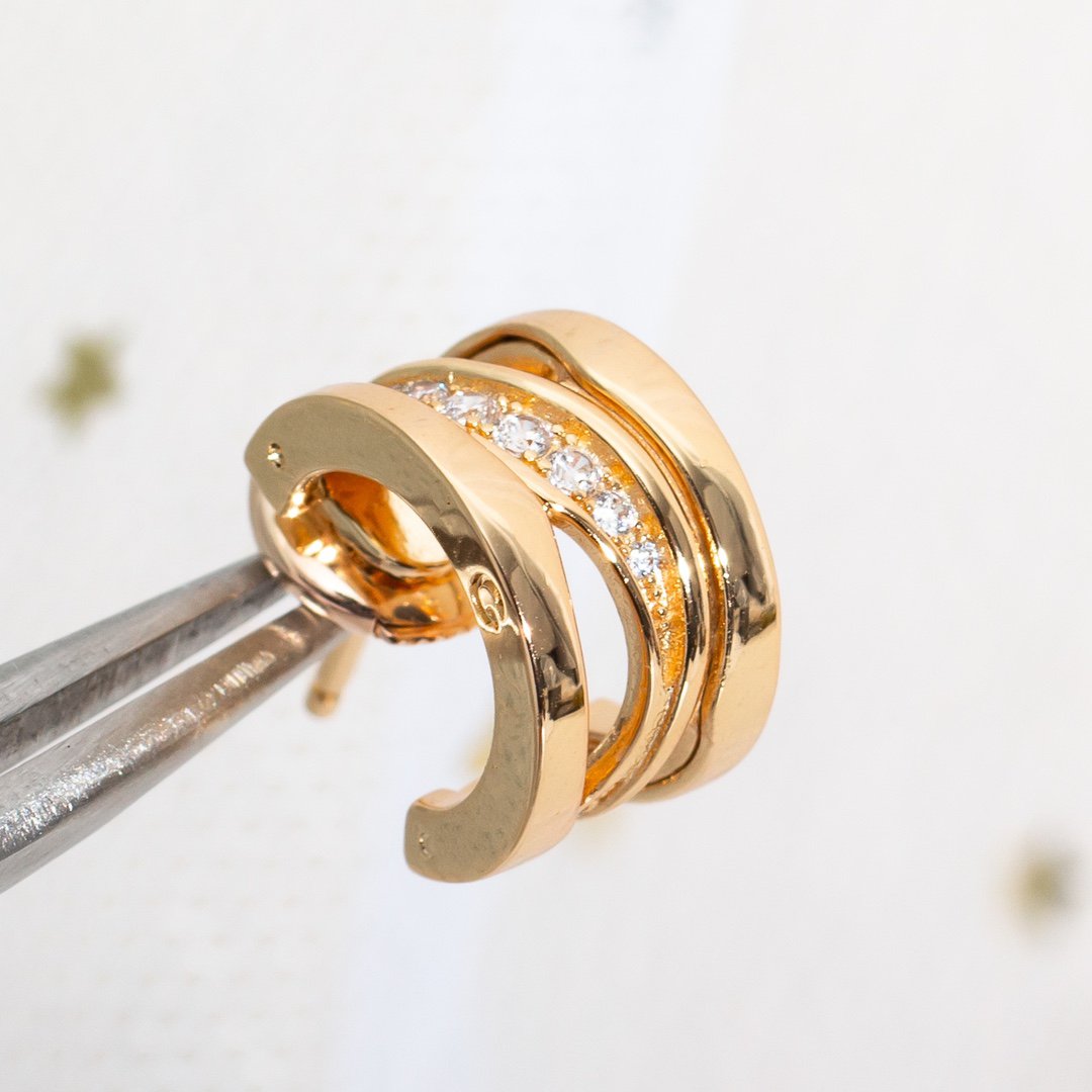 [BloomBling]ZERO 1 PINK GOLD DIAMONDS EARRINGS