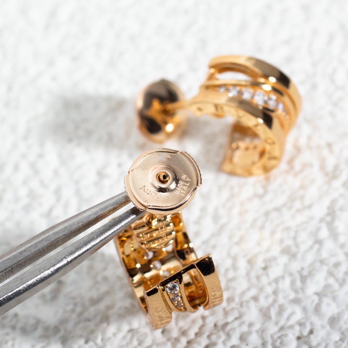 [BloomBling]ZERO 1 PINK GOLD DIAMONDS EARRINGS