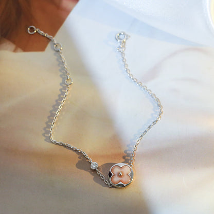 [BloomBling]SUN MOTIF PINK MOP SILVER BRACELET