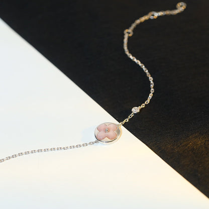 [BloomBling]SUN MOTIF PINK MOP SILVER BRACELET