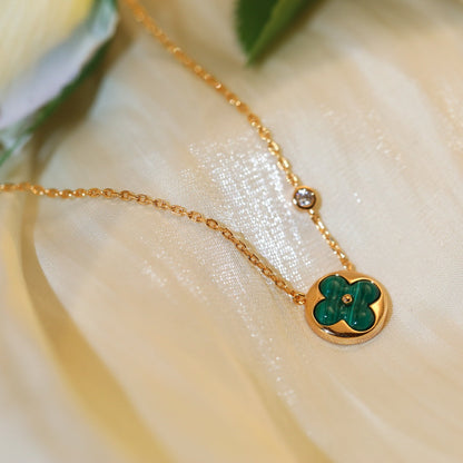 [BloomBling]SUN PEDANT PINK GOLD 1 DIAMOND NECKLACE
