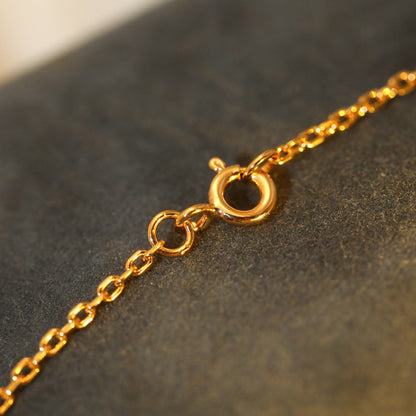 [BloomBling]SUN PEDANT PINK GOLD 1 DIAMOND NECKLACE