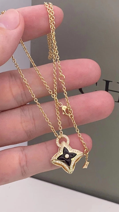[BloomBling]STAR PEDANT PINK GOLD DIAMOND NECKLACE