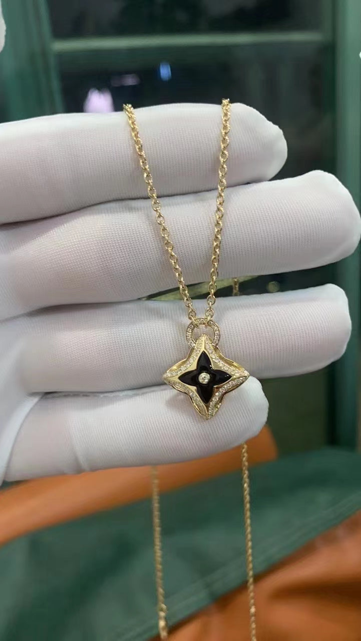 [BloomBling]STAR PEDANT PINK GOLD DIAMOND NECKLACE