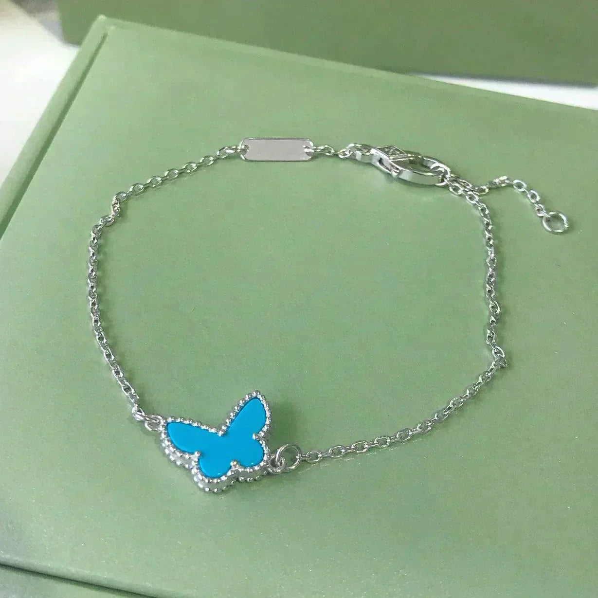 [BloomBling]BUTTERFLY TURQUOISE BUTTERFLY BRACELET SILVER