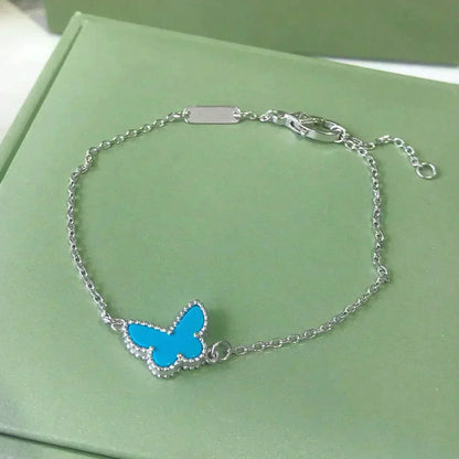 [BloomBling]BUTTERFLY TURQUOISE BUTTERFLY BRACELET SILVER