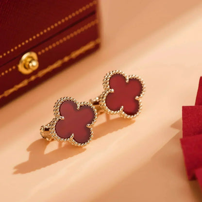 [BloomBling]CLOVER MEDIUM 1 MOTIFS CARNELIAN  EARRINGS