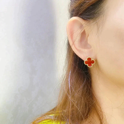 [BloomBling]CLOVER MEDIUM 1 MOTIFS CARNELIAN  EARRINGS