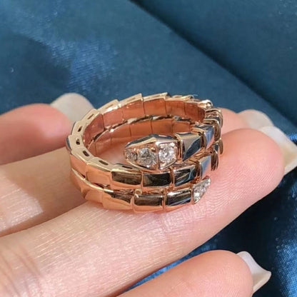 [BloomBling]SERPENTS DOUBLE ROW DIAMOND RING