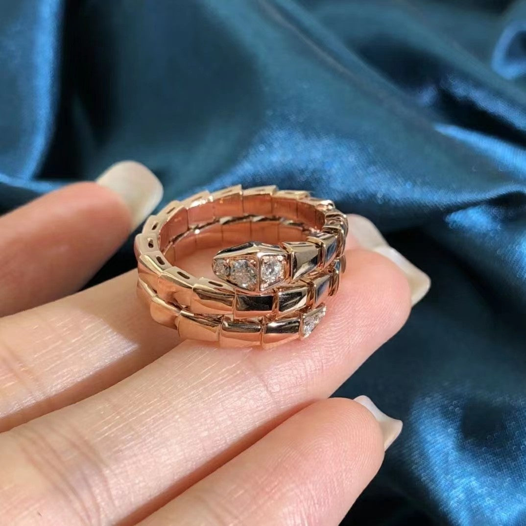 [BloomBling]SERPENTS DOUBLE ROW DIAMOND RING