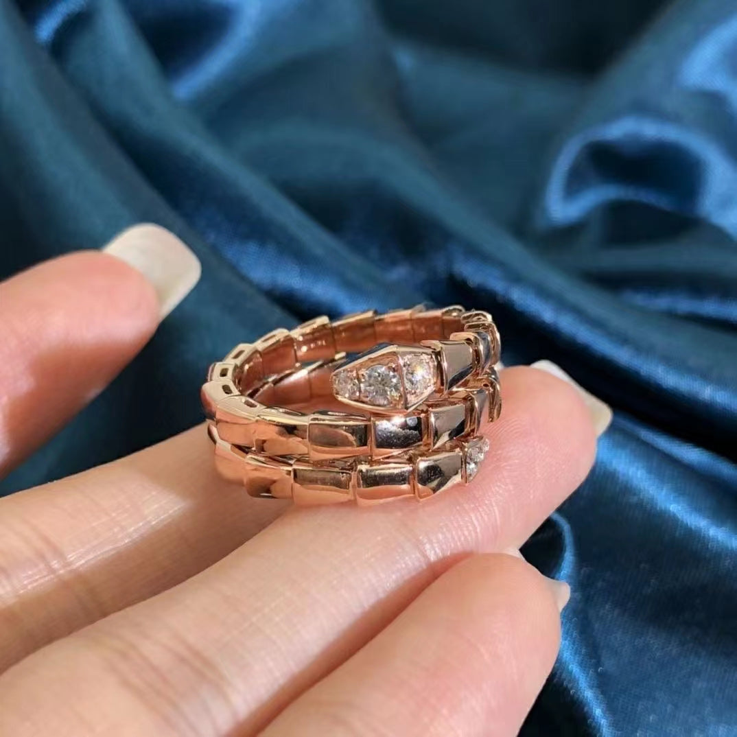 [BloomBling]SERPENTS DOUBLE ROW DIAMOND RING