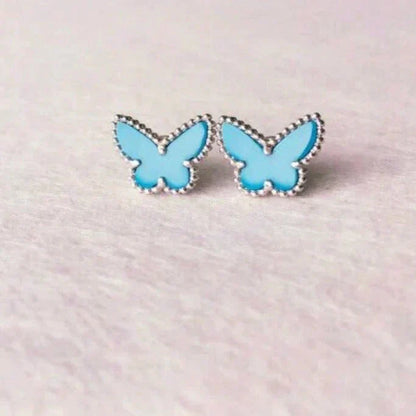 [BloomBling]BUTTERFLY TURQUOISE EARRINGS SILVER