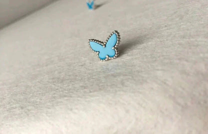 [BloomBling]BUTTERFLY TURQUOISE EARRINGS SILVER