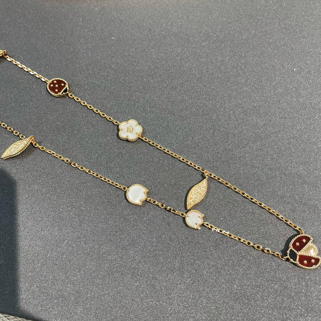 [BloomBling]LUCKY SPRING 15 MOTIFS GOLD NECKLACE