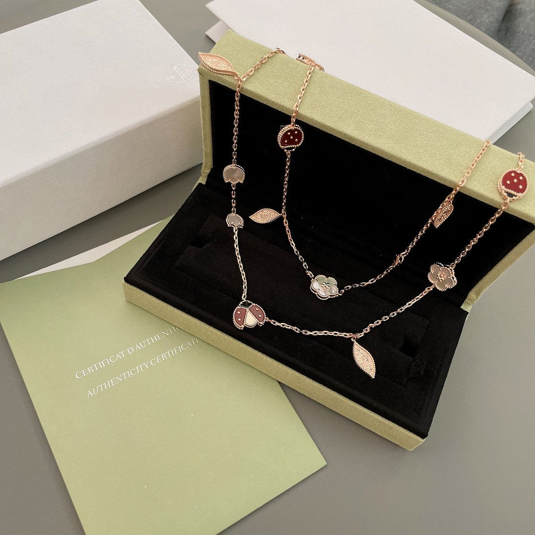 [BloomBling]LUCKY SPRING 15 MOTIFS ROSE GOLD NECKLACE