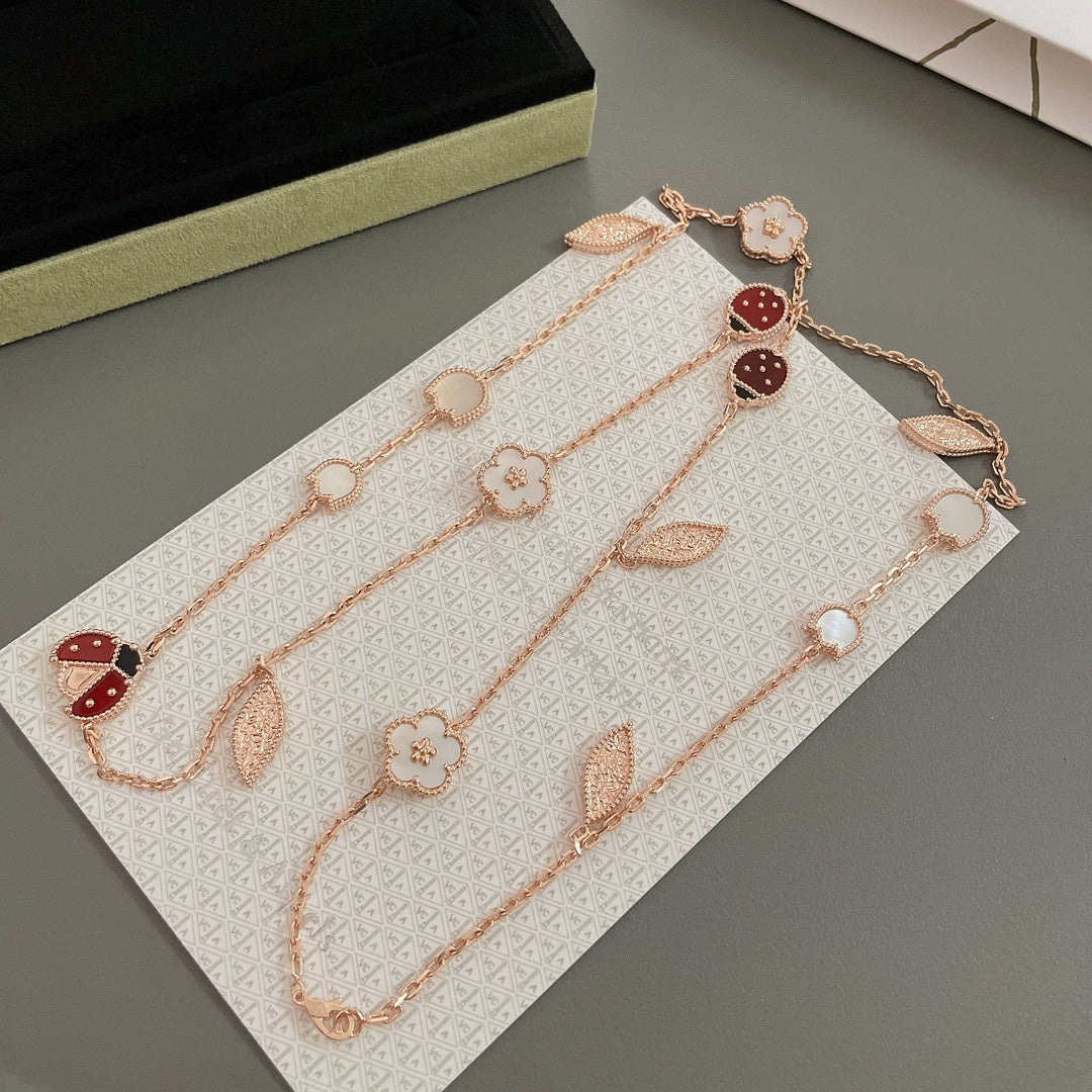 [BloomBling]LUCKY SPRING 15 MOTIFS ROSE GOLD NECKLACE