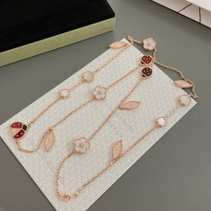 [BloomBling]LUCKY SPRING 15 MOTIFS ROSE GOLD NECKLACE