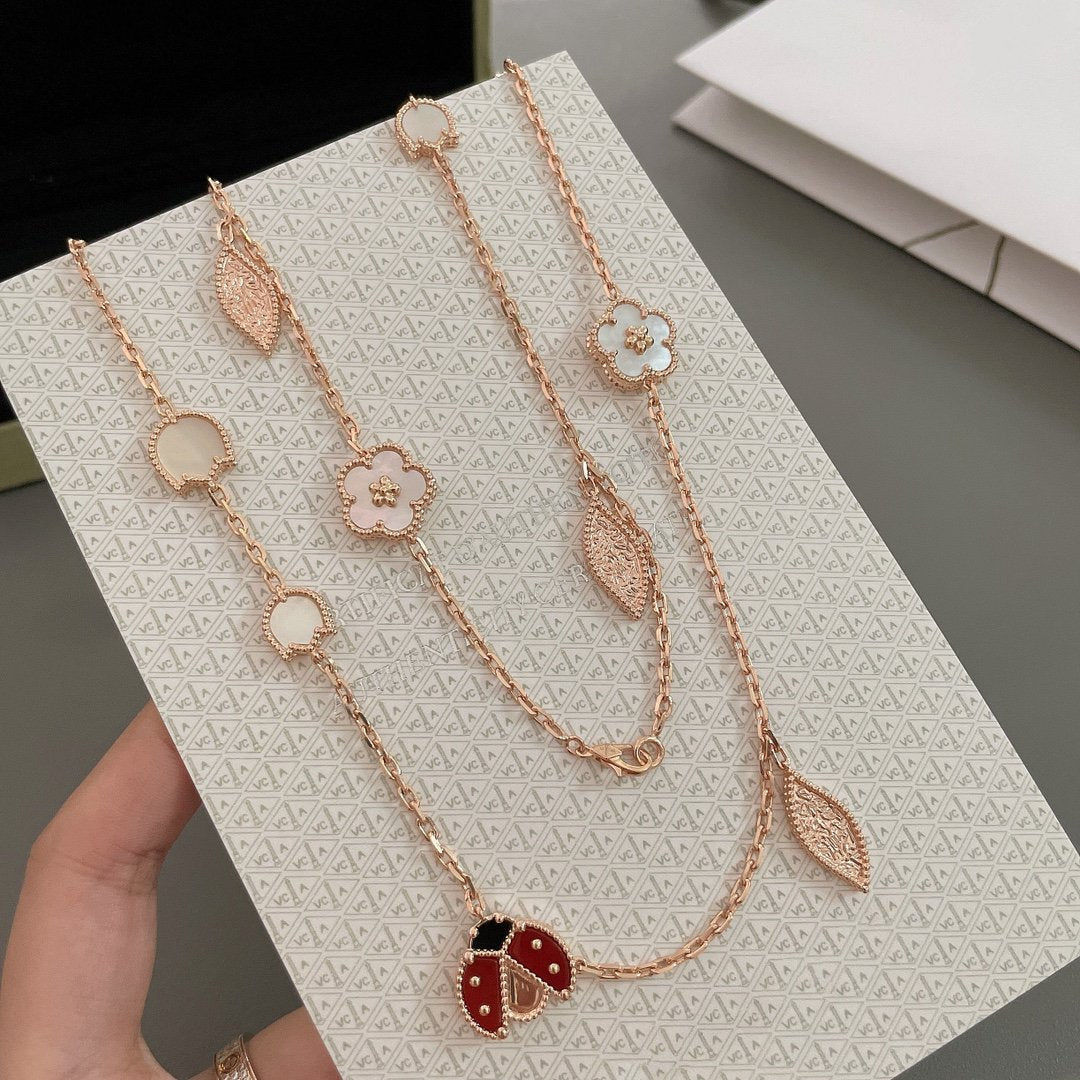 [BloomBling]LUCKY SPRING 15 MOTIFS ROSE GOLD NECKLACE