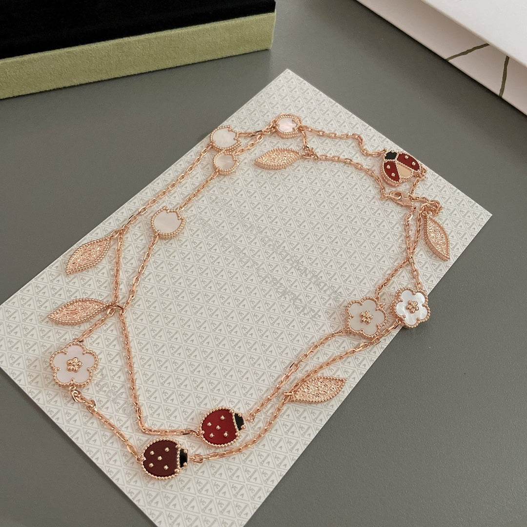 [BloomBling]LUCKY SPRING 15 MOTIFS ROSE GOLD NECKLACE
